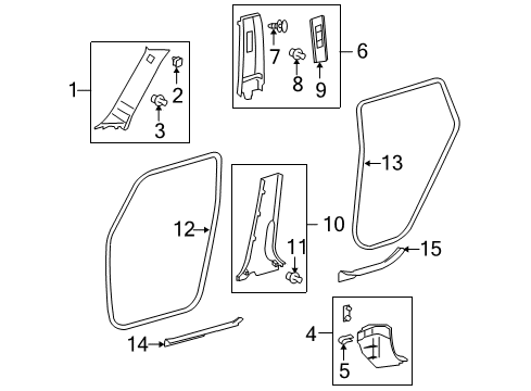 2015 Scion xB Interior Trim - Pillars, Rocker & Floor Diagram