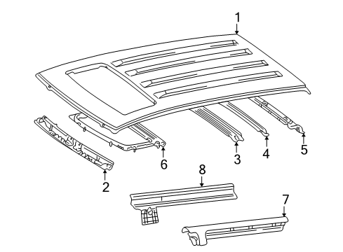 2004 Toyota Highlander Roof & Components Diagram