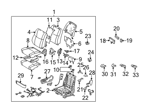 2005 Toyota Avalon Front Seat Components Diagram