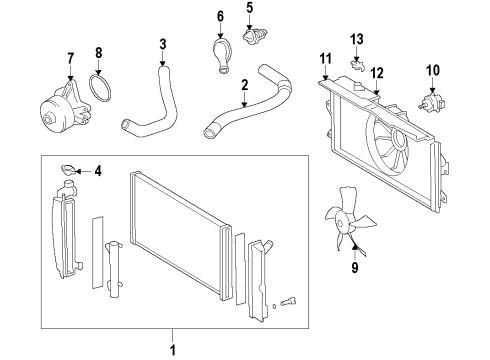 2012 Toyota Matrix Cooling System, Radiator, Water Pump, Cooling Fan Diagram 3 - Thumbnail