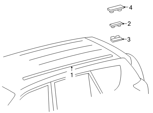 2010 Toyota RAV4 Exterior Trim - Roof Diagram
