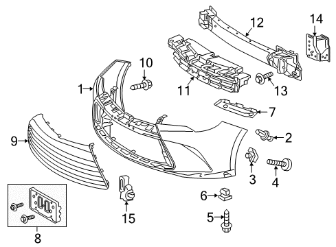 2016 Toyota Camry Front Bumper Diagram