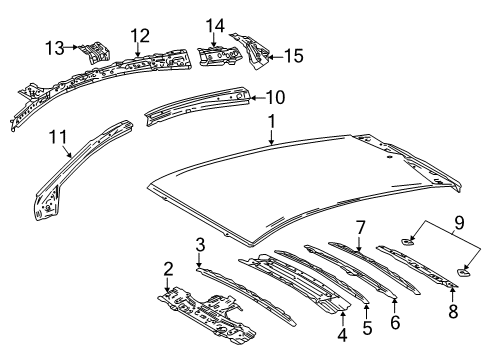 2021 Toyota Prius AWD-e Roof & Components Diagram