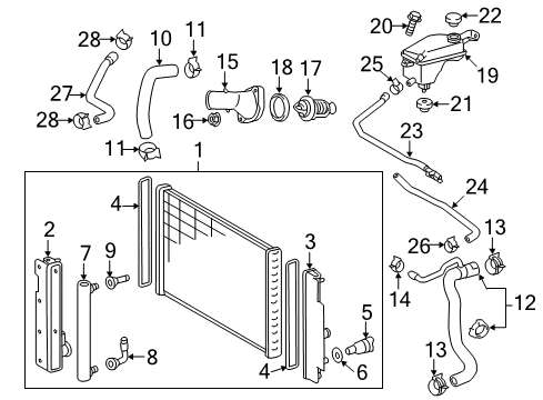 2013 Scion tC Radiator & Components Diagram