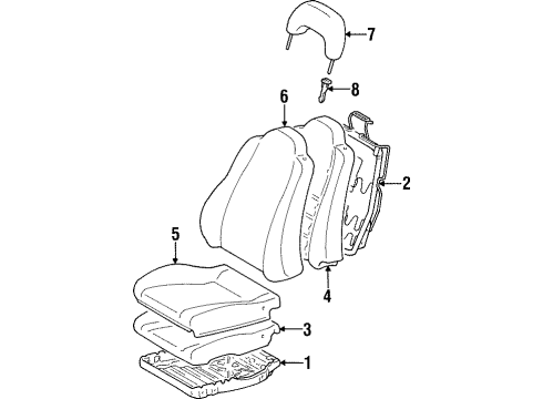 1997 Toyota Supra Front Seat Components Diagram