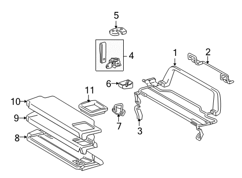 2007 Toyota Tacoma Rear Seat Components Diagram