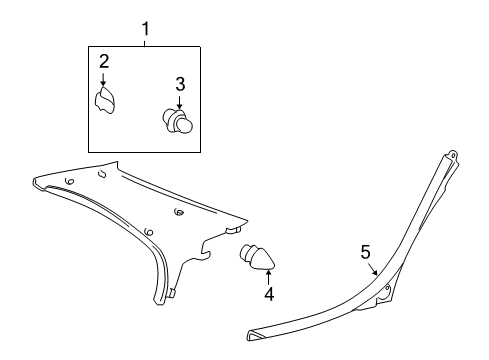 1997 Toyota Camry Interior Trim - Quarter Panels Diagram