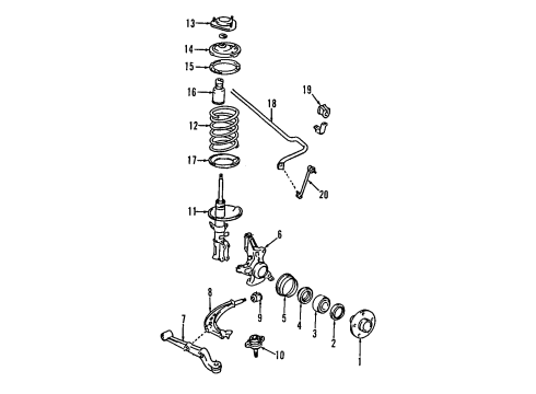 1997 Toyota Previa Stabilizer Bar Bushing Diagram for 48815-28061