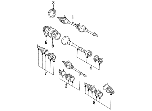 1993 Toyota Camry Drive Axles - Front Diagram