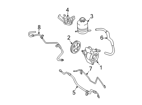 2004 Toyota RAV4 P/S Pump & Hoses, Steering Gear & Linkage Diagram