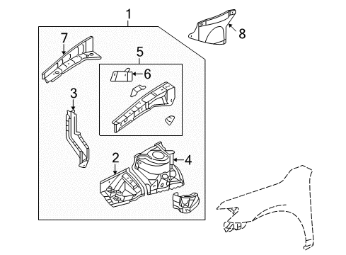 2011 Toyota Venza Structural Components & Rails Diagram 1 - Thumbnail