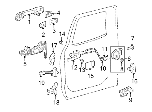 2024 Toyota Sequoia Lock & Hardware Diagram