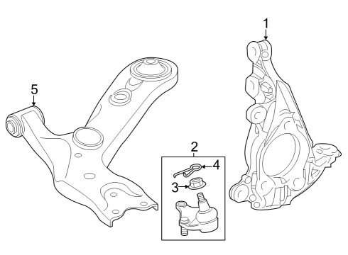 2023 Toyota bZ4X Front Suspension, Lower Control Arm, Stabilizer Bar, Suspension Components Diagram