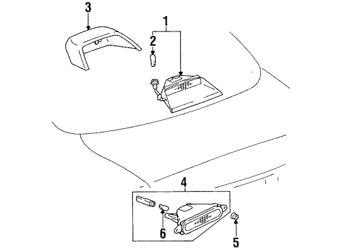 1998 Toyota Celica High Mount Lamps Diagram