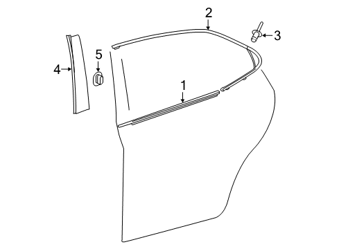 2022 Toyota Camry Exterior Trim - Rear Door Diagram