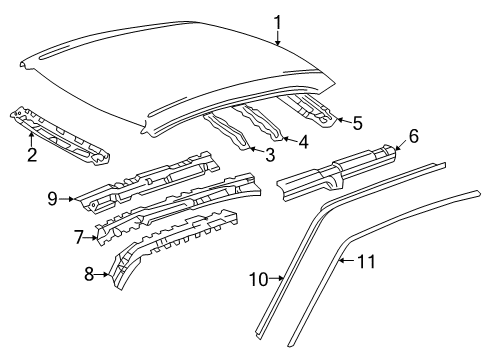 2002 Toyota Corolla Roof & Components, Exterior Trim, Body Diagram 2 - Thumbnail