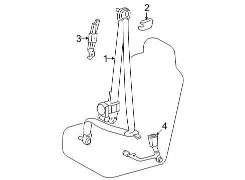 2007 Toyota Sequoia Rear Seat Belts Diagram 1 - Thumbnail