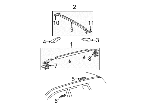 2004 Toyota RAV4 Roof Rack Diagram