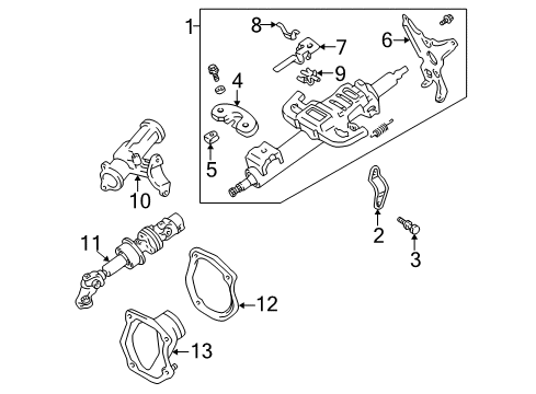 1999 Toyota Solara Bracket Assembly, Steering Column, Upper Diagram for 45280-33080