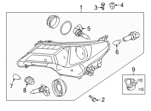 2013 Toyota RAV4 Bulbs Diagram 3 - Thumbnail