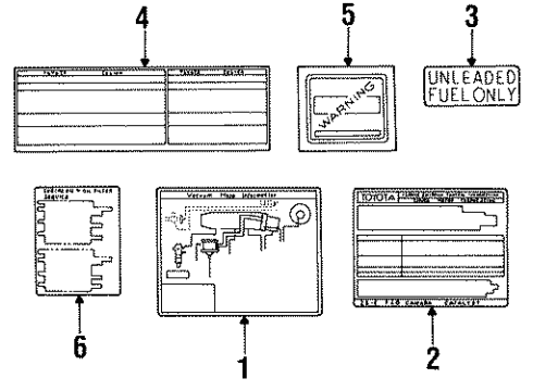 1993 Toyota Celica Information Labels Diagram
