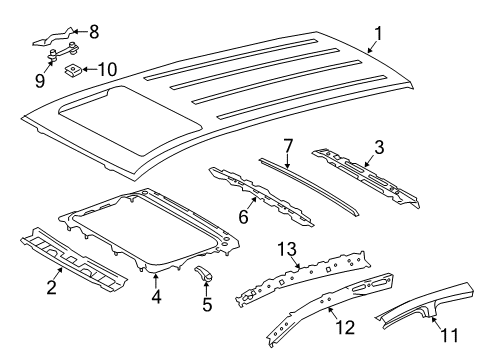 2014 Toyota RAV4 Roof & Components Diagram 1 - Thumbnail