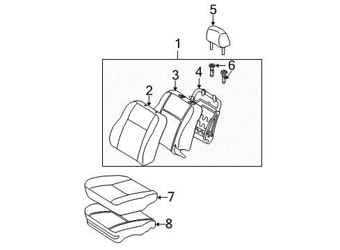 2004 Toyota Corolla Front Seat Components Diagram