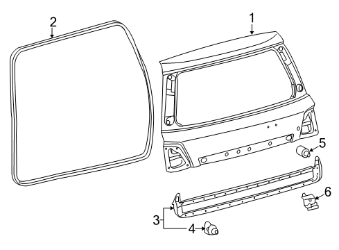 2017 Toyota Land Cruiser Lift Gate - Gate & Hardware Diagram