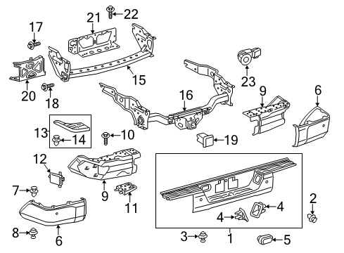 2017 Toyota Tundra Bumper, Rear Diagram for 51908-0C042