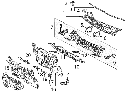 Pad, Dash Panel Insulator Diagram for 55214-47030