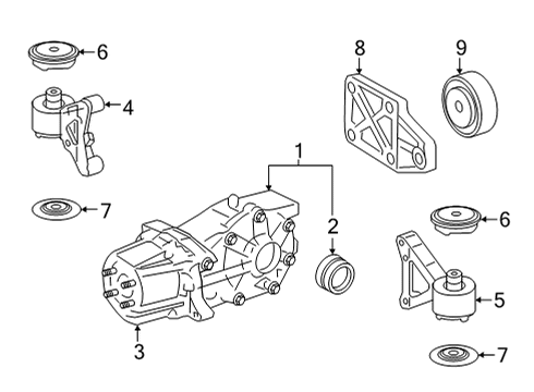 Support, Rear Differential, Driver Side Diagram for 52380-42140
