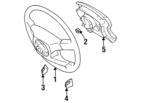 1995 Toyota Land Cruiser Steering Column, Steering Wheel & Trim Diagram 2 - Thumbnail