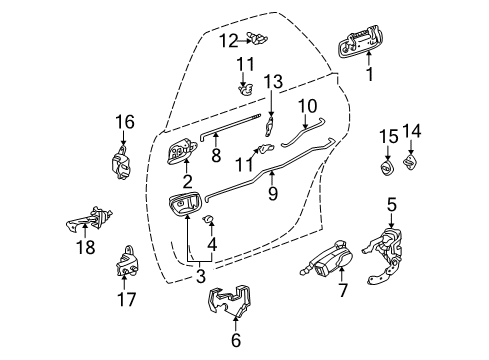 Clamp, Front Door Lock Link Diagram for 69749-33010