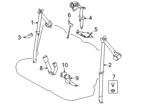 2017 Toyota Highlander Seat Belt Diagram