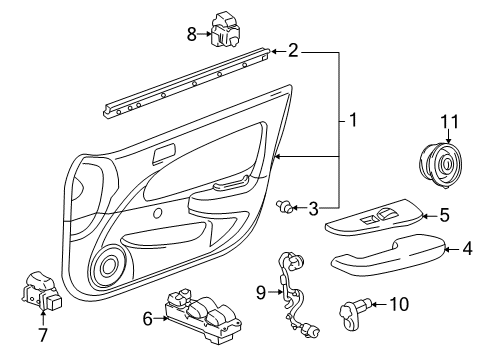 1998 Toyota Corolla Door & Components Diagram