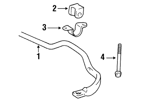 1994 Toyota Pickup Stabilizer Bar & Components - Front Diagram