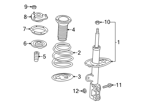 2023 Toyota RAV4 Prime Struts & Components - Front Diagram