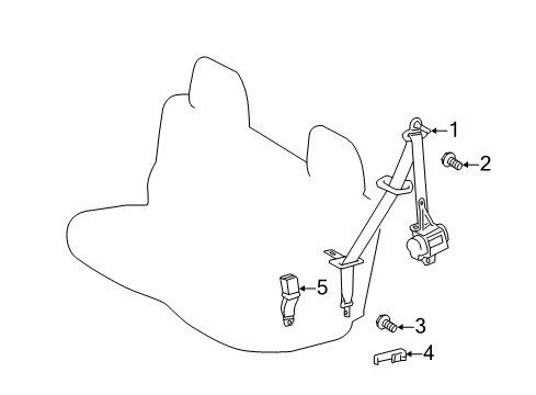 2012 Toyota Highlander Third Row Seat Belts Diagram