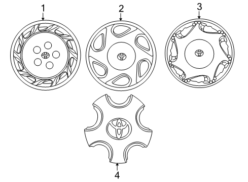 1997 Toyota Camry Wheel Covers & Trim Diagram
