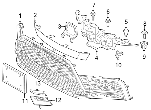 2023 Toyota Corolla Grille & Components Diagram 3 - Thumbnail