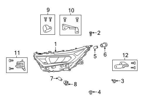 2021 Toyota RAV4 Prime Headlamp Components Diagram 1 - Thumbnail
