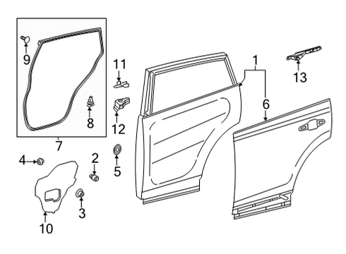 2022 Toyota Corolla Cross Door & Components Diagram