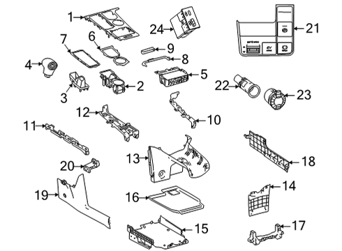 2022 Toyota Sienna Center Console Diagram