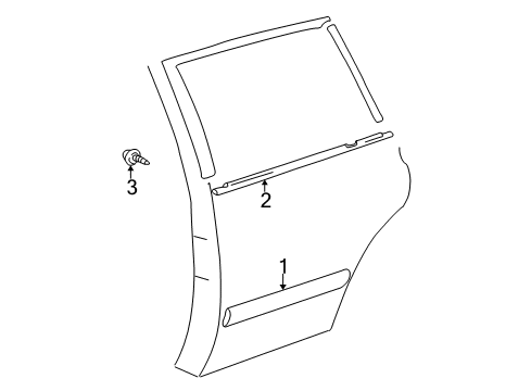 2004 Toyota Highlander Exterior Trim - Rear Door Diagram