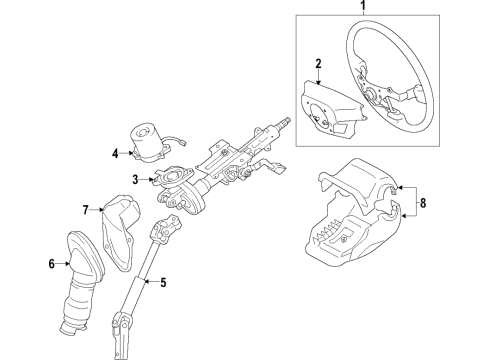 2021 Toyota Prius AWD-e Steering Column & Wheel, Steering Gear & Linkage Diagram