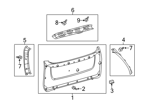 2020 Toyota Sienna Interior Trim - Lift Gate Diagram