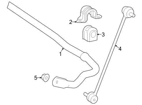 2023 Toyota Prius AWD-e Stabilizer Bar & Components - Front Diagram