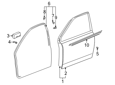 2004 Toyota Echo Front Door Diagram