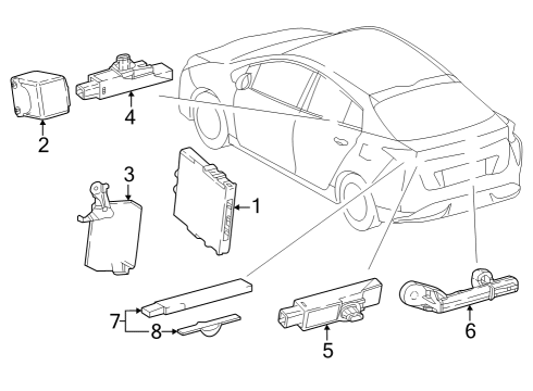 2023 Toyota Prius AWD-e Keyless Entry Components Diagram