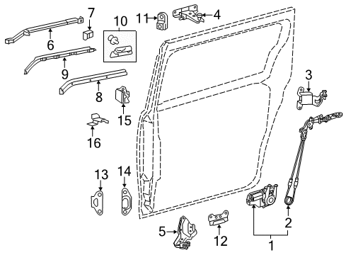 2020 Toyota Sienna Sliding Door Hardware Diagram